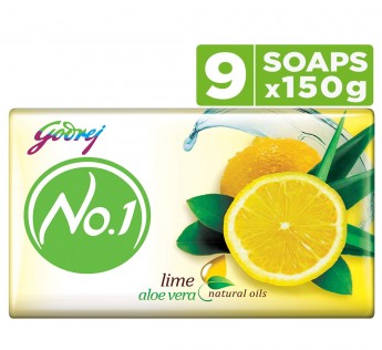Godrej No.1 Bathing Soap Lime & Aloe Vera 150gm Godrej No.1 Bathing Soap Pack of 9