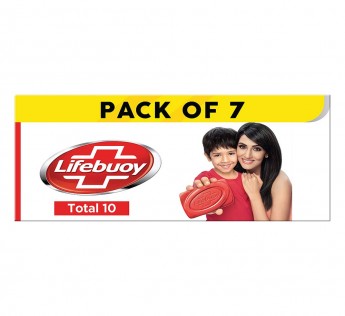 Lifebuoy Total10 Germ Protection Bathing Soap, Protects Your Skin From Viruses & Other Harmful Germs Using Activ Silver Shield Formula, Combo Offer 125gmx7Lifebuoy Total10 Germ Protection Bathing Soap