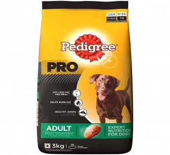 Pedigree PRO Expert Nutrition Adult Dogs (+2 Years) Dry Dog Food, Weight Management, 3kg Pack