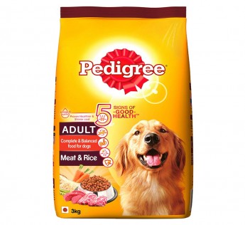 Pedigree Adult Dry Dog Food Meat Rice 3kg Pedigree Adult Dry Dog Food Meat Rice Pack