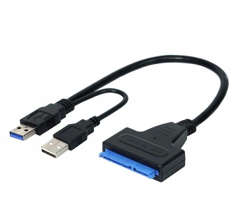 TECHNOTECH USB 3.0 to SATA Adapter Converter Cable for 2.5 Inch Laptop HDD & SSD with USB Power Cable with Package - Black