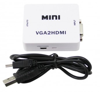 TECHNOTECH MINI COMPACT VIDEO VGA TO HDMI 1080P CONVERTER ADAPTER WITH 3.5MM AUDIO