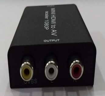 Technotech Metal Body Mini Portable Video HDMI to AV Converter Adapter Connector (Black)