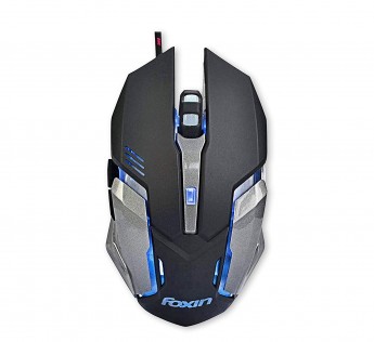 FOXIN MOUSE FGM 601 OPTICAL GAMING MOUSE 2400 DPI 1.5 METER NYLON BRAIDED CABLE BLACK