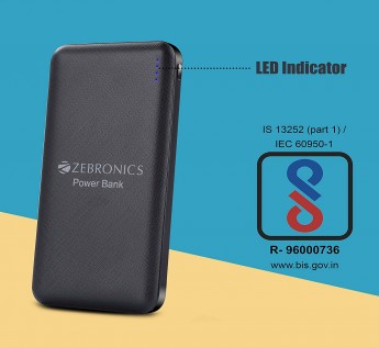 Zebronics Zeb- MC10000S Power Bank with Dual USB Input and Type C Cable