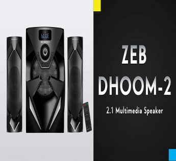 Zebronics Zeb-DHOOM 2 2.1 Multimedia Speaker with Bluetooth Connectivity,USB Connectivity and Aux Input