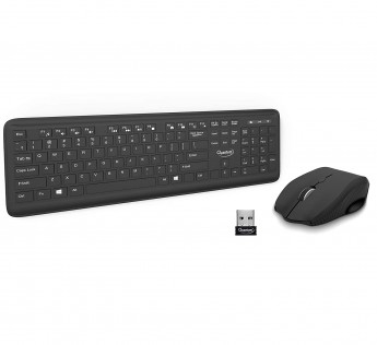 Quantum Keyboard and Mouse Combo Deskstar 1 Wireless Multimedia Chocolate for Laptop & Desktop Black