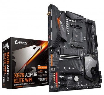 Motherboard GIGABYTE X570 Motherboard AORUS Elite WiFi Ultra Durable Motherboard with 12+2 Phase Digital VRM with DrMOS,Dual PCIe 4.0 M.2 with Single Therma Guard,Intel Dual Band 802.11ac Wireless,RGB Fusion 2.0