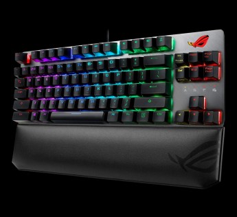 ASUS Gaming Keyboard R Dog Strix Scope TKL eluxe Wired Mechanical RGB for FPS Games, with Cherry MX RED switches, Aluminum Frame, Ergonomic Wrist Rest, and Aura Sync Lighting