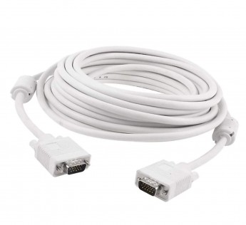 TERABYTE VGA CABLE 5 METER 15 PIN MALE TO MALE CABLE FOR PC MONITOR TV LCD PLASMA PROJECTOR,WHITE