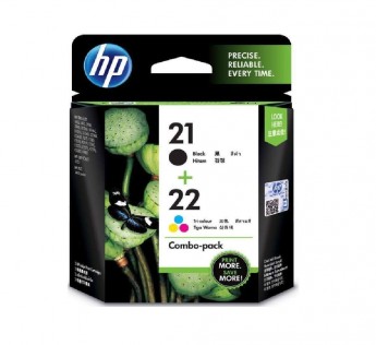 Original HP Ink Cartridge for HP 21 Black and HP 22 Tri-Color Combo Pack Inkjet Cartridge (HP CC630AA)