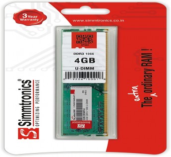 Simmtronics 4GB DDR3 Desktop RAM 1066 MHz (PC 8500) with 3 Year Warranty