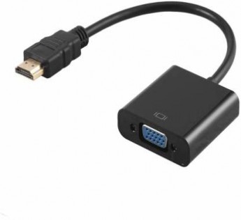 Adnet HDMI to VGA 0.25 m HDMI Adapter (Compatible with Computer,TV,Projector, Black, One Cable)