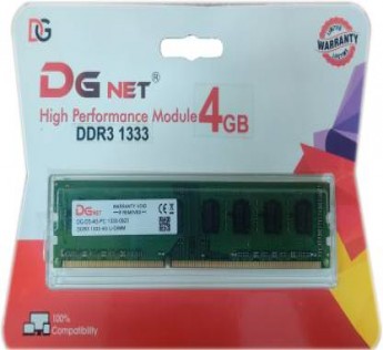 DGNet 4gb Ram Desktop RAM DDR3 4 GB RAM (Single Channel) PC DRAM (DDR3 1333) (Green)
