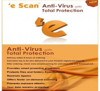 eScan Antivirus 1 PC 1 Year (Email Delivery in 2 Hours - No CD) with Total Pr00otection Version 11 -