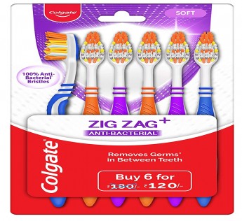 Colgate Toothbrush Zig Zag Charcoal Toothbrush Twin Pack 6N Colgate Toothbrush