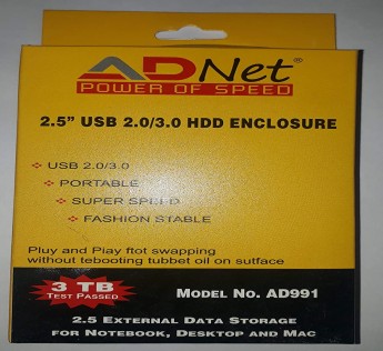 Adnet SATA to USB 2.0/3.0 Premium Quality 3.5 inch External Hard Drive enclosure