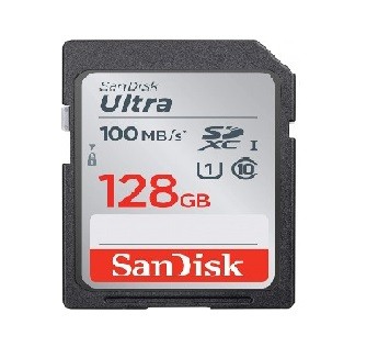 SanDisk 128GB Ultra SDXC UHS-I Memory Card - 100MB/s, C10, U1, Full HD, SD Card - SDSDUNR-128G-GN6IN