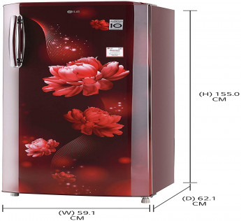 LG 270 L 3 Star Inverter Direct-Cool Single Door Refrigerator (GL-B281BSCX, Scarlet Charm, Moist 'N' Fresh)