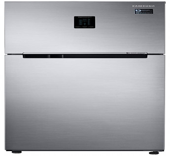 Samsung 324L 3 Star Inverter Frost Free Double Door Refrigerator (RT34T4513S8/HL, Elegant Inox, Convertible)