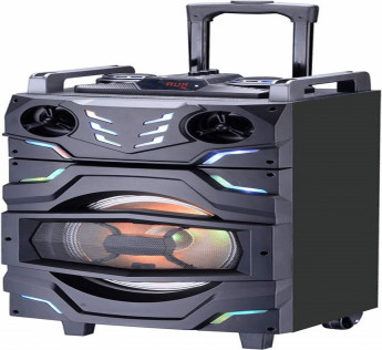 INTEX speaker T 300 TUFB Trolley Karaoke speaker Intex Bluetooth Speaker with Remote, Built-in Amplifier & Wireless Mic(Black)