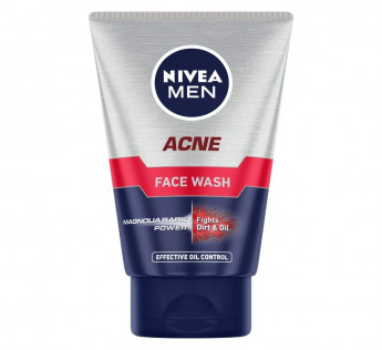 NIVEA Men Acne Face Wash for Oily & Acne Prone Skin, Fights Oil & Dirt with Magnolia Bark Power, 100 g