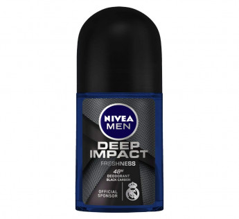 NIVEA Men Deodorant Roll On, Deep Impact Freshness, 50 ml