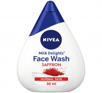 NIVEA Face Wash for Normal Skin, Milk Delights Saffron
