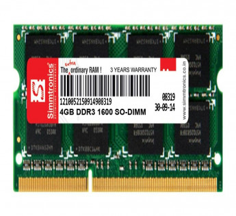 Simmtronics 4GB DDR3 Laptop RAM 1600 MHz (PC 12800) with 3 Year Warranty