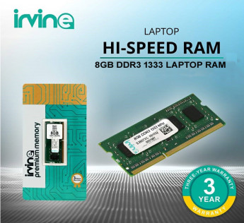 Irvine 8 GB DDR3- 1333 Mhz RAM, Memory Module For Laptops
