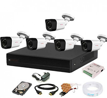 CP PLUS WIRED 8 CHANNEL HD DVR 1080P , OUTDOOR CAMERA 2.4 MP 5PCS, 1 TB HARD DISK, FULL COMBO SET