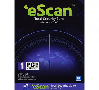 ESCAN TOTAL SECURITY SUITE WITH ANTI-THEFT - 1 PC, 1 USER, 1 YEAR (CD)