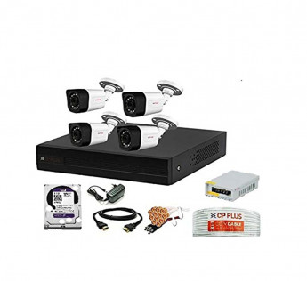 CP PLUS 4 CCTV 2.4MP 1080P OUTDOOR SECURITY GUARD+ CAMERA COMBO PACKAGE (HOME ON PHONE)