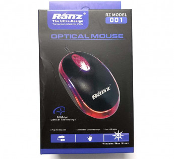 RANZ MOUSE X1000 WIRED MOUSE BLACK/GREY
