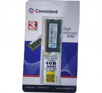 CONSISTENT DDR4 4 GB LAPTOP RAM 2666 MHZ
