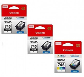Canon Combo 745 Small Twin & 746 Small Ink Cartridge [Set of 3 Cartridge] (Pg 745 S Twin & Cl 746 S) Black & Color