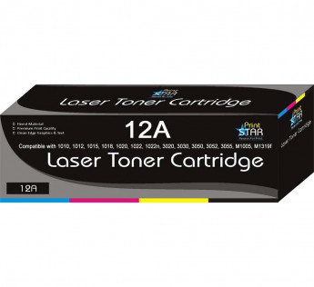 PrintStar 12A Toner Cartridge Compatible for HP 12A for HP Laserjet 1010, 1012, 1015, 1018, 1020 Pack of 6 Single Color Toner (Black)