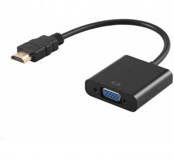 ADNET HDMI TO VGA 0.25 M HDMI ADAPTER (COMPATIBLE WITH COMPUTER,TV,PROJECTOR, BLACK, ONE CABLE)