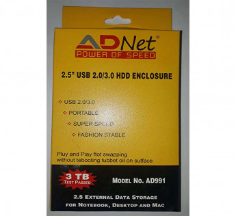 Adnet SATA to USB 2.0/3.0 Premium Quality 3.5 inch External Hard Drive enclosure