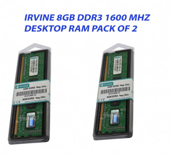 IRVINE 8GB DDR3 DESKTOP RAM 1600 MHZ : PACK OF 2