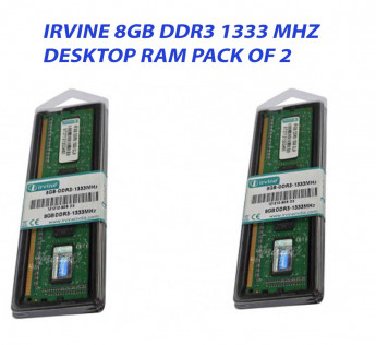 IRVINE 8GB DDR3 1333 MHZ DESKTOP RAM : PACK OF 2