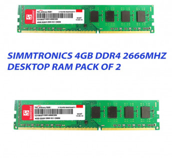 SIMMTRONICS 4GB DDR4 2666 MHZ DESKTOP RAM : PACK OF 2