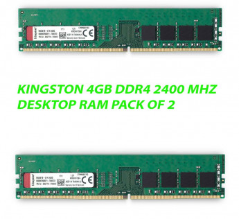 KINGSTON 4GB DDR4 DESKTOP RAM 2400MHZ : PACK OF 2