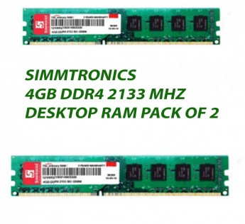 SIMMTRONICS 4GB DDR4 DESKTOP RAM 2133MHZ : PACK OF 2