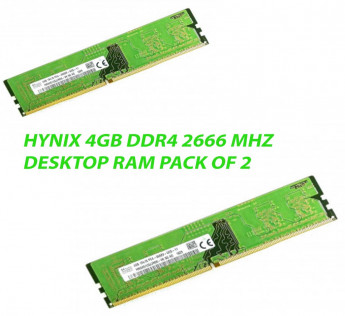 HYNIX 4GB DDR4 DESKTOP RAM 2666 MHZ : PACK OF 2