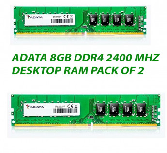 ADATA 8GB DDR4 2400 MHZ DESKTOP RAM : PACK OF 2