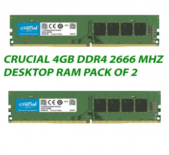 CRUCIAL 4GB DDR4 2666 MHZ DESKTOP RAM : PACK OF 2