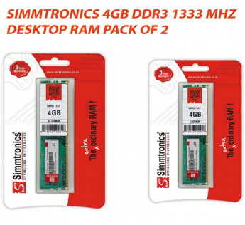 SIMMTRONICS 4GB DDR3 1333 MHZ DESKTOP RAM : PACK OF 2