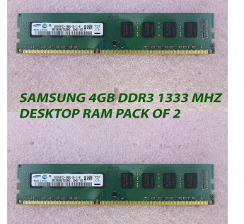 SAMSUNG 4GB DDR3 1333 MHZ DESKTOP RAM : PACK OF 2