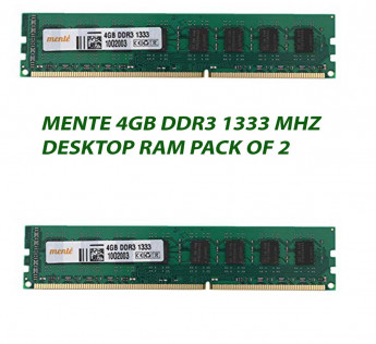MENTE 4GB DDR3 1333 MHZ DESKTOP RAM : PACK OF 2